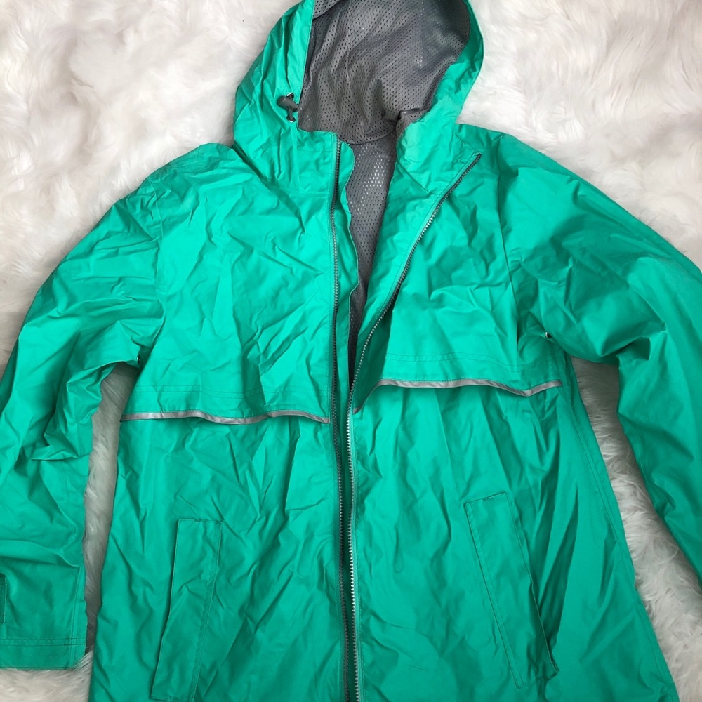 Charles River Mint/Reflective Rain Jacket